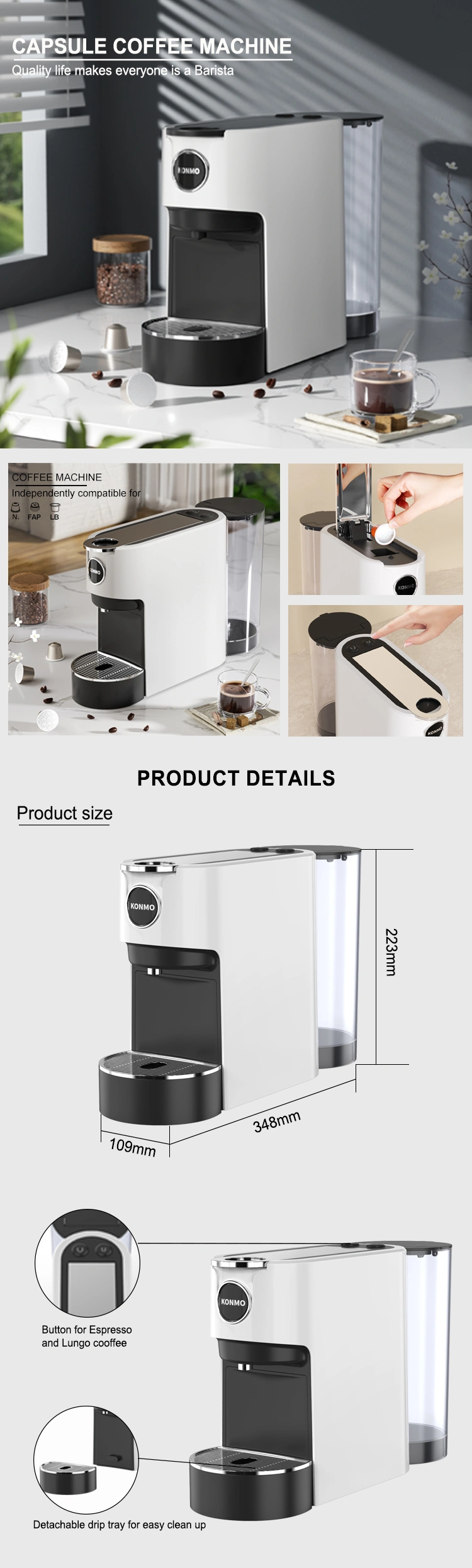 Capsule Coffee Machine KM-C0501 — Kitchen Appliances OEM & ODM manufacturer