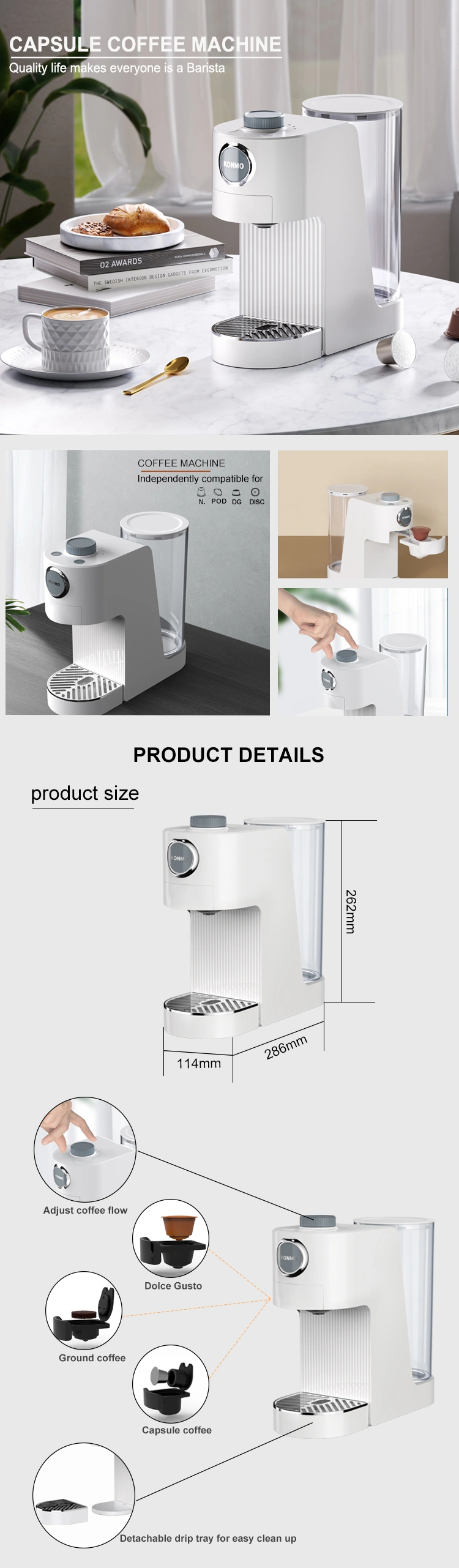 Capsule Coffee Machine KM-C0520 — Kitchen Appliances OEM & ODM manufacturer