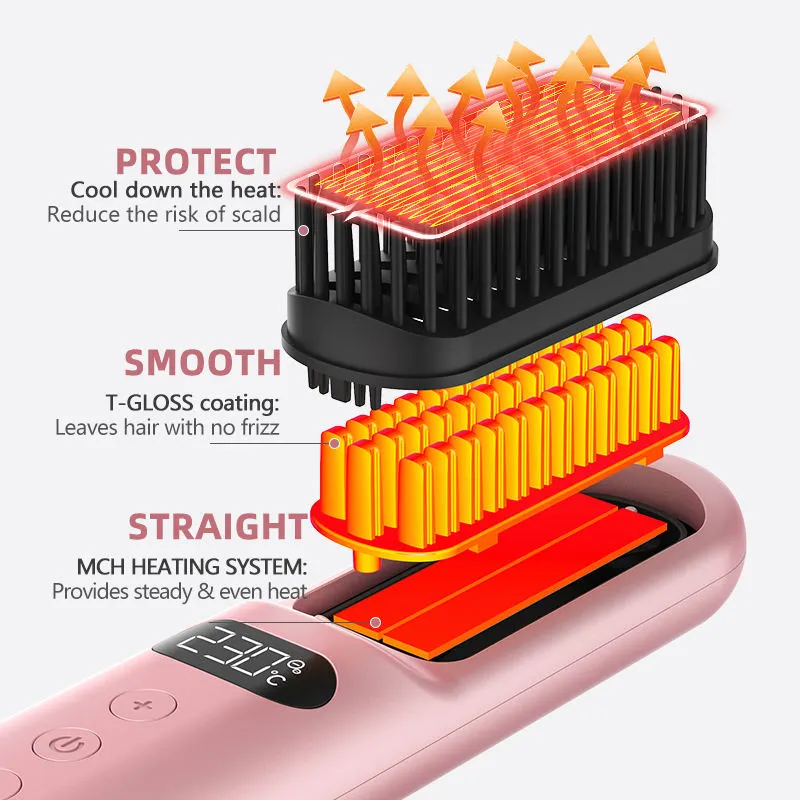 Cordless Straightening Brush C02 — Beauty & Hair Care OEM & ODM manufacturer