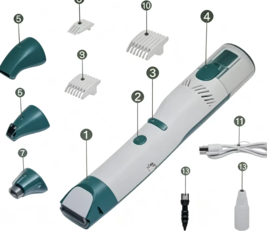 Vacuum Pet Grooming Clipper / Cordless Pet Grooming Clipper with Hair Collection Cup — Pet Appliances OEM & ODM manufacturer