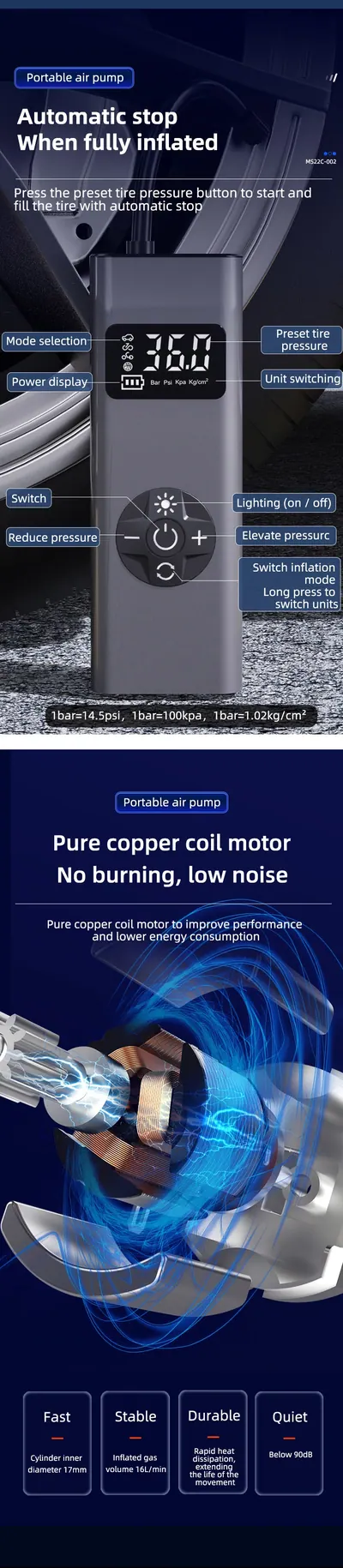 Portable Air Pump — Car Appliances product photo 10 of 12, OEM and private label supply