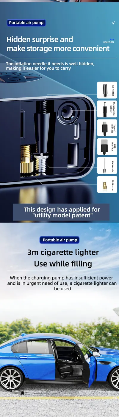 Portable Air Pump — Car Appliances product photo 4 of 12, OEM and private label supply