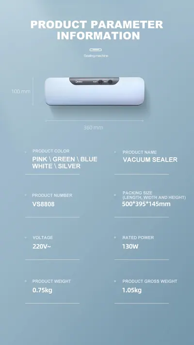 Vacuum Sealing Machine VS8805 — Kitchen Appliances product photo 8 of 9, OEM and private label supply