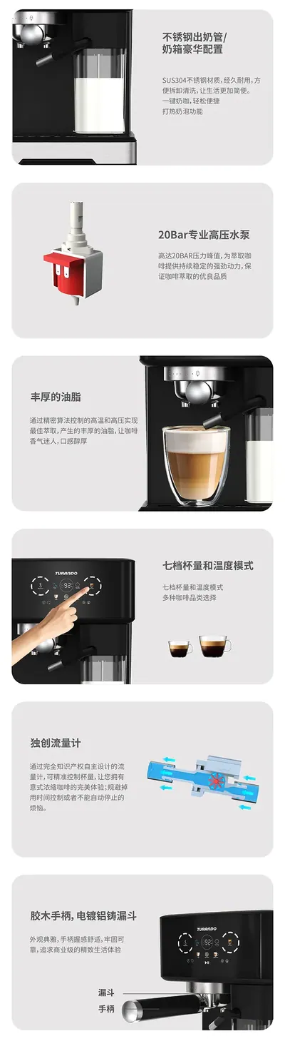 Italian Semi-Automatic Coffee Machine TC51M — Kitchen Appliances product photo 5 of 6, OEM and private label supply