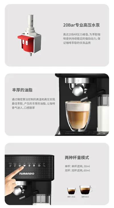 Italian Semi-Automatic Coffee Machine TC51F+ — Kitchen Appliances product photo 6 of 12, OEM and private label supply