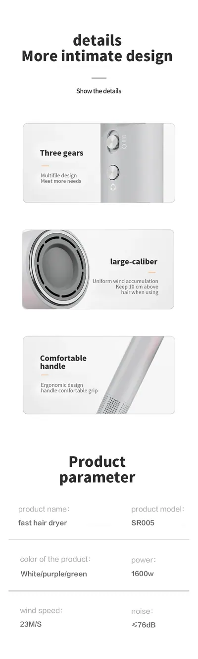 High-Speed Hair Dryer SR005 — Beauty & Hair Care product photo 3 of 9, OEM and private label supply