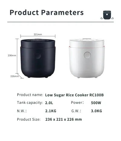 Low-Sugar Rice Cooker RC100B20 — Kitchen Appliances product photo 2 of 11, OEM and private label supply