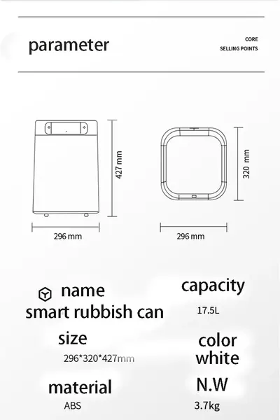 Automatic Smart Trash Can S1-40 — Other Appliances product photo 8 of 9, OEM and private label supply