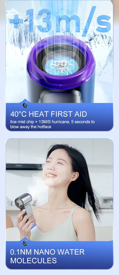 Mini High-Speed Handheld Misting Fan — Environmental Appliances product photo 3 of 12, OEM and private label supply