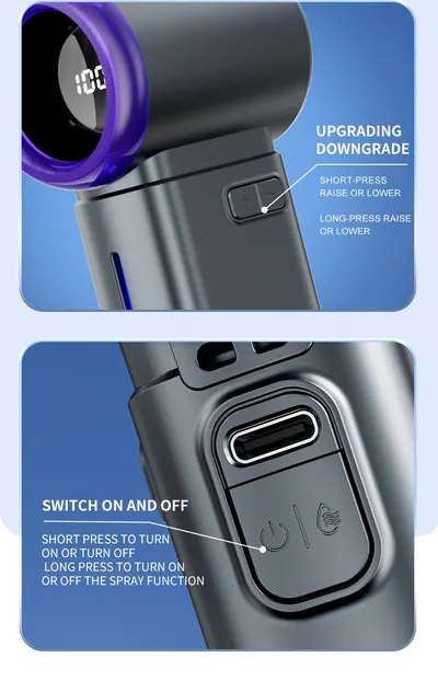 Mini High-Speed Handheld Misting Fan — Environmental Appliances product photo 9 of 12, OEM and private label supply