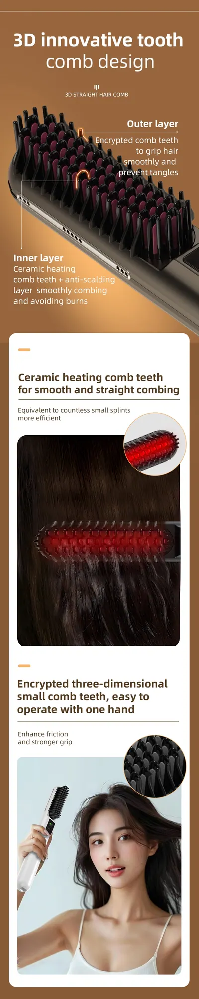 Cordless Straightening Brush C05 — Beauty & Hair Care product photo 11 of 12, OEM and private label supply