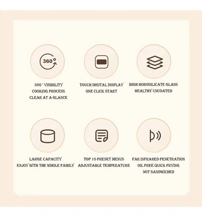 Viewing Touch Control Air Fryer RS-AF1268D — Kitchen Appliances product photo 4 of 9, OEM and private label supply
